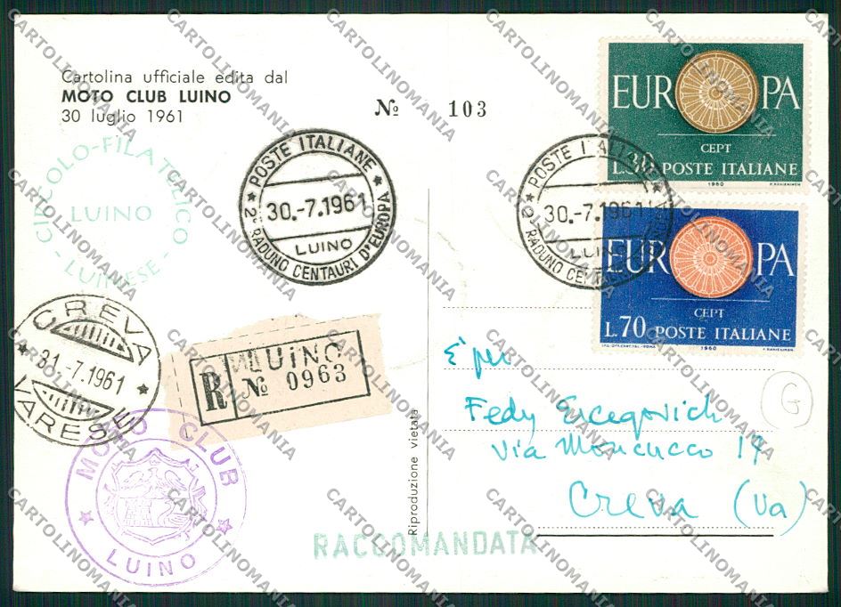 Varese Luino Motociclismo FG cartolina QK2162 – retro