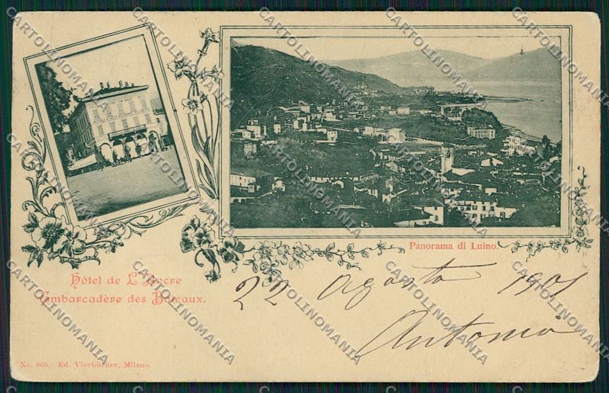 Varese Luino Chiaro di Luna PIEGA cartolina QK2166 – fronte