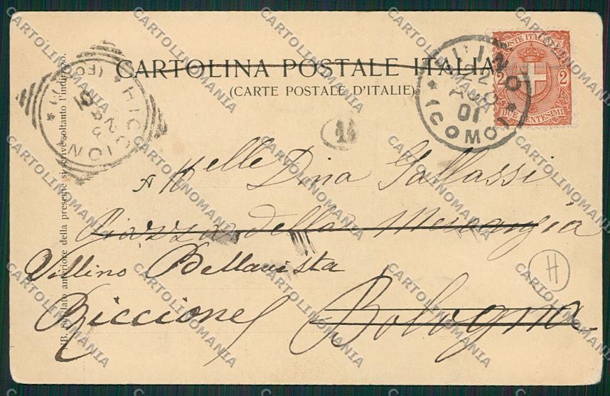 Varese Luino Chiaro di Luna PIEGA cartolina QK2166 – retro