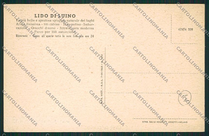 Varese Luino cartolina QK2180 – retro