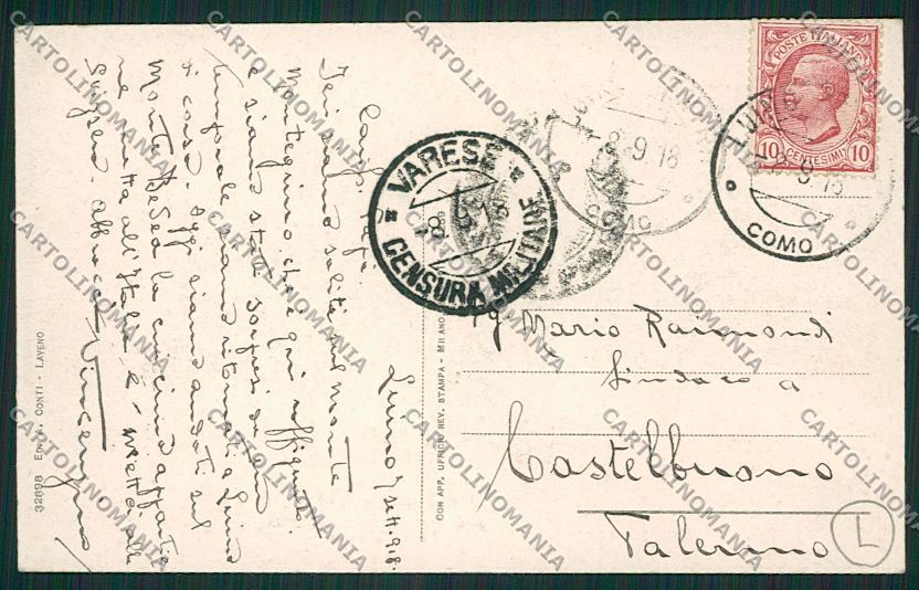 Varese Luino cartolina QK2184 – retro