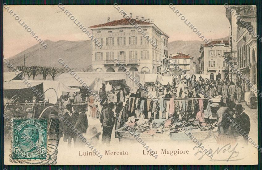 Varese Luino Mercato cartolina QK2214 – fronte