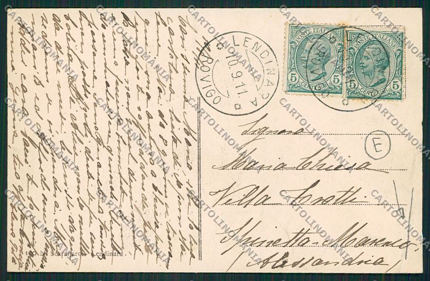 Rovigo Lendinara PIEGA cartolina QK2258 – retro