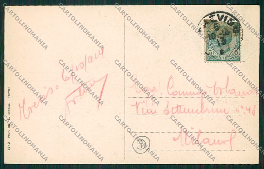 Treviso città ABRASA cartolina QK2323 – retro