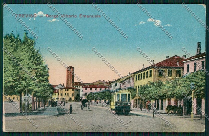 Treviso città Tram cartolina QK2336 – fronte