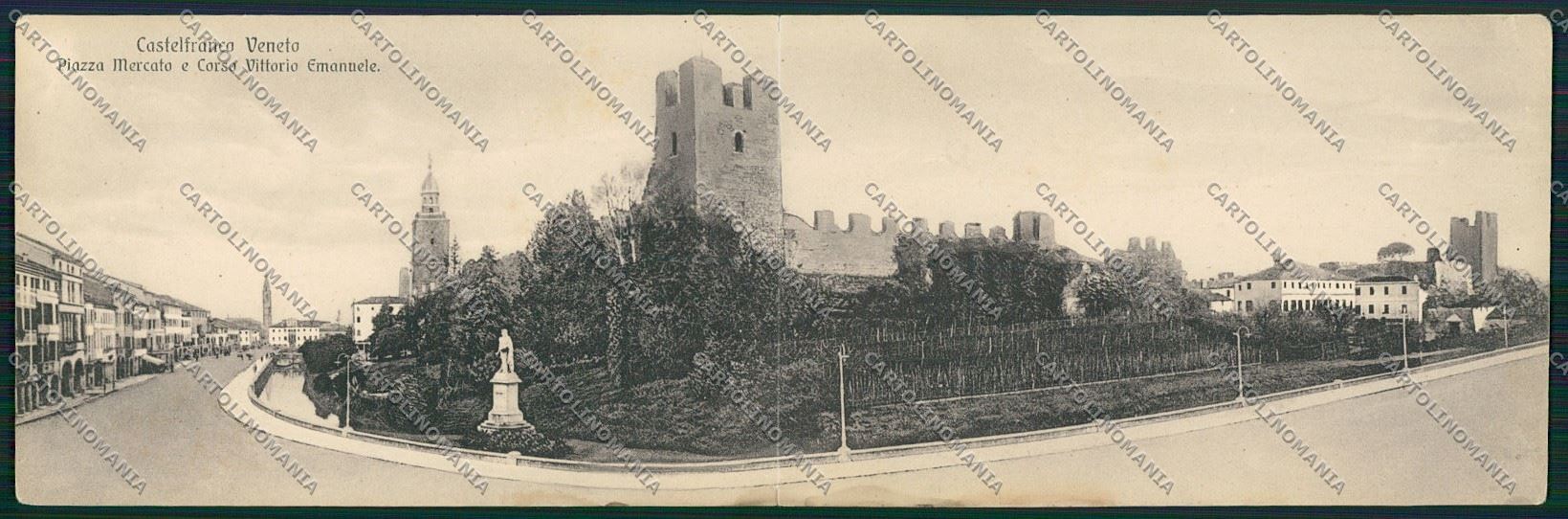 Treviso Castelfranco Veneto DOPPIA cartolina QK2550 – fronte