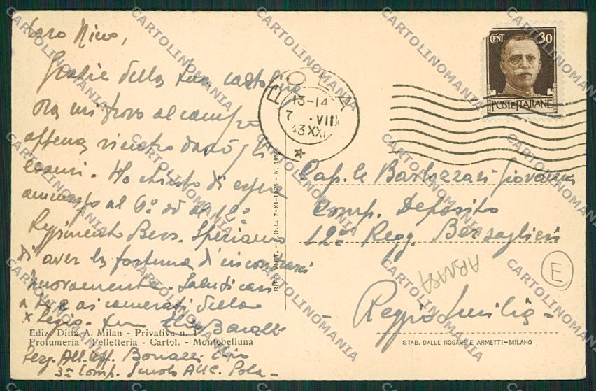 Treviso Montebelluna ABRASA cartolina QK2567 – retro