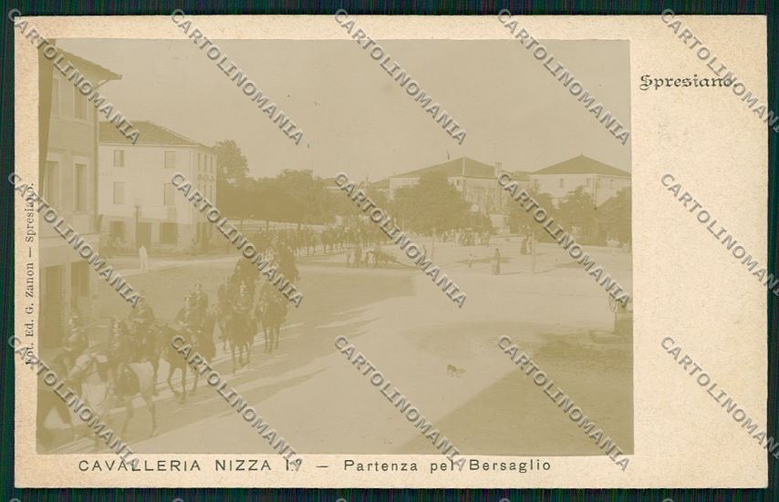 Treviso Spresiano Militari Cavalleria foto cartolina QK2570 – fronte