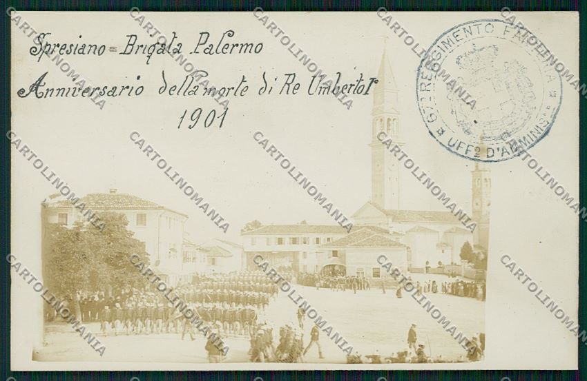 Treviso Spresiano Militari Fanteria Palermo foto cartolina QK2572 – fronte