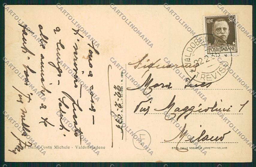 Treviso Valdobbiadene cartolina QK2584 – retro