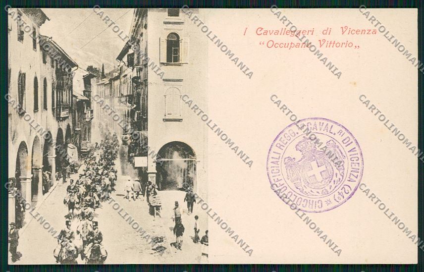 Treviso Vittorio Veneto Vicenza Militari Cavalleggeri cartolina QK2599 – fronte