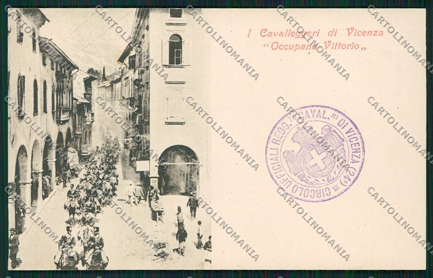 Treviso Vittorio Veneto Vicenza Militari Cavalleggeri cartolina QK2601 – fronte