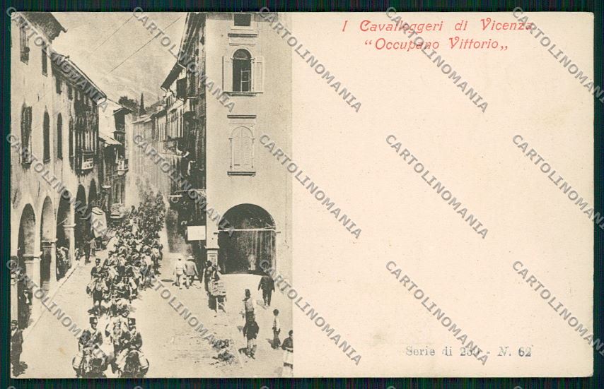 Treviso Vittorio Veneto Vicenza Militari Cavalleggeri foto cartolina QK2605 – fronte