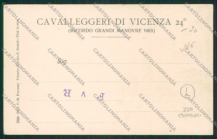 Treviso Vittorio Veneto Vicenza Militari Cavalleggeri foto cartolina QK2605 – retro