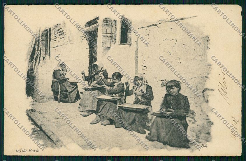 Venezia città Costumi Mestieri Lavorazione Perle cartolina QK2662 – fronte