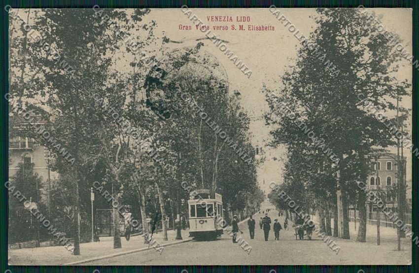 Venezia Lido Tram cartolina QK2784 – fronte