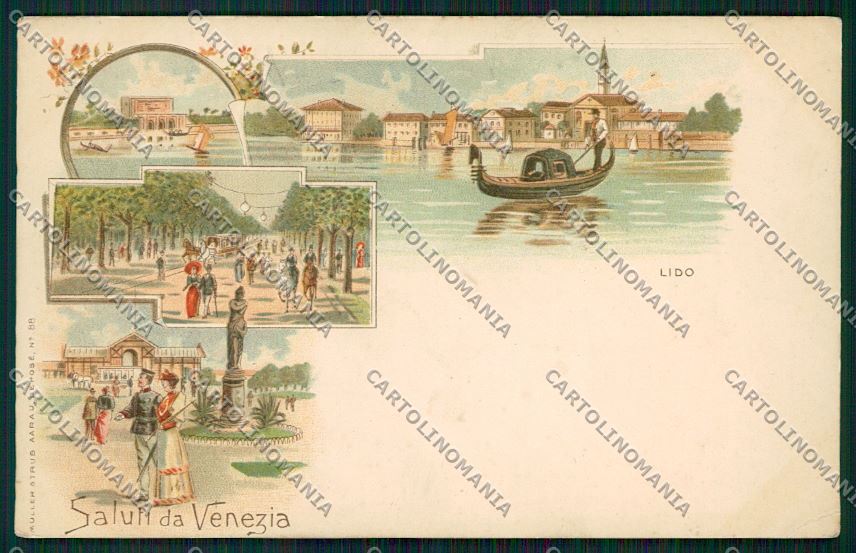 Venezia Lido Gruss cartolina QK2824 – fronte