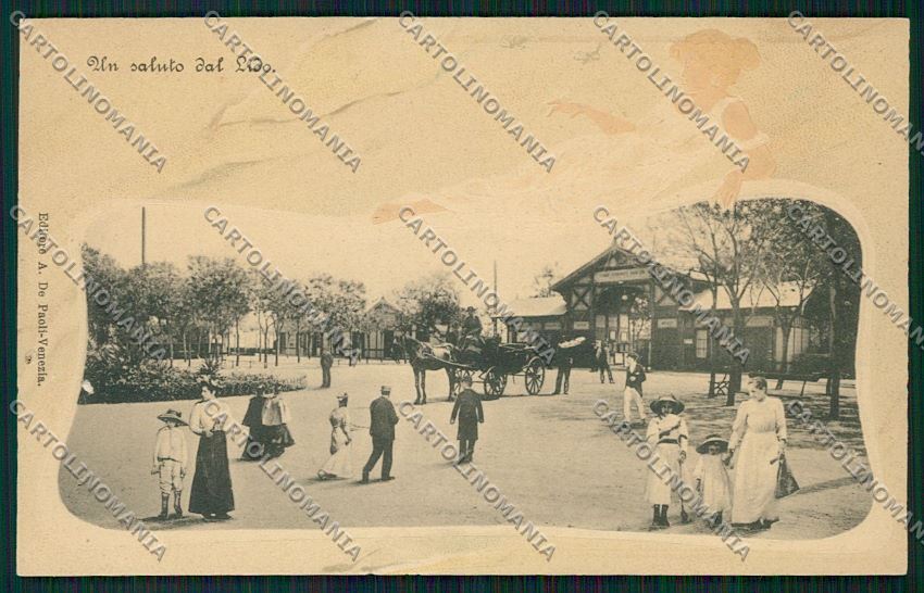 Venezia Lido Art Nouveau FORO cartolina QK2831 – fronte