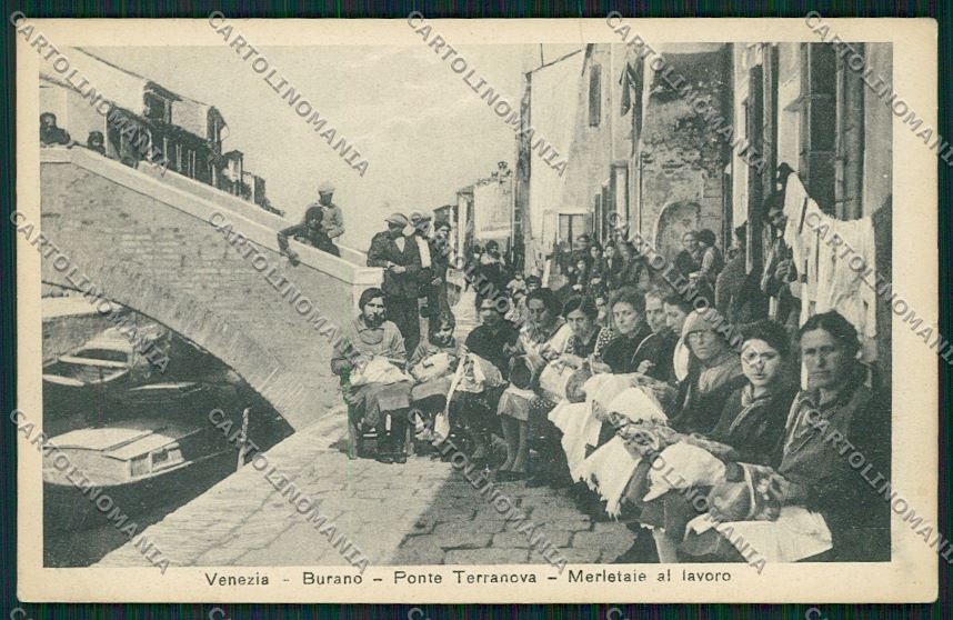 Venezia Burano Merletti Ricamo cartolina QK2854 – fronte