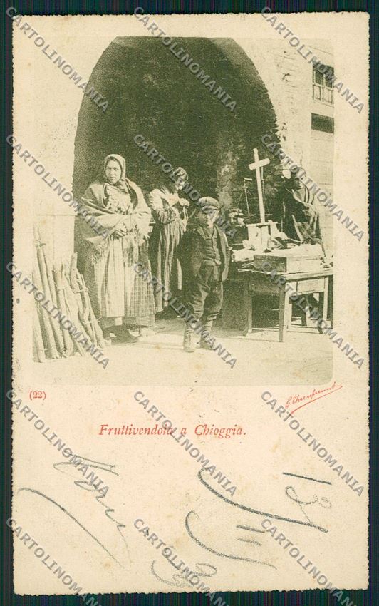 Venezia Chioggia Mestieri Costumi Fruttivendola cartolina QK2896 – fronte