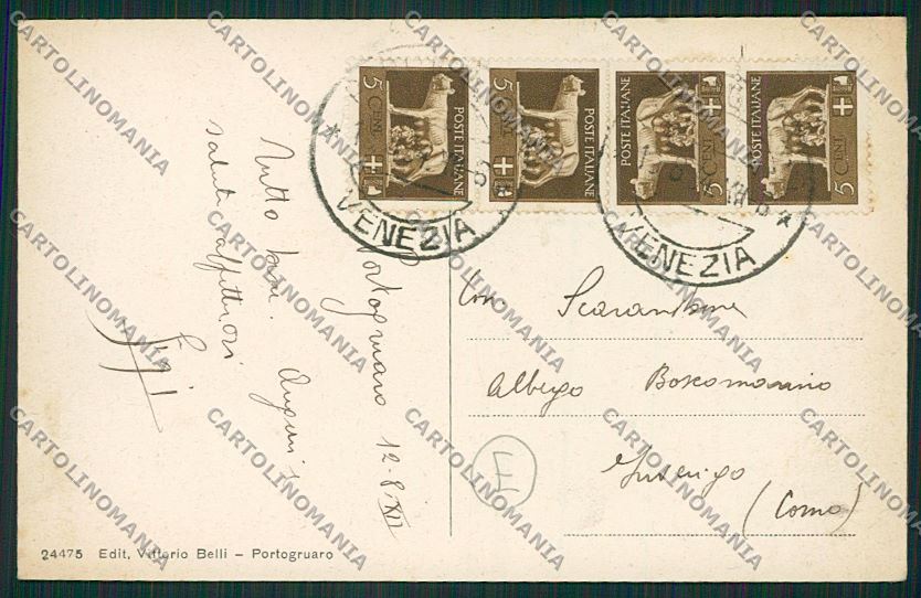 Venezia Portogruaro cartolina QK2968 – retro