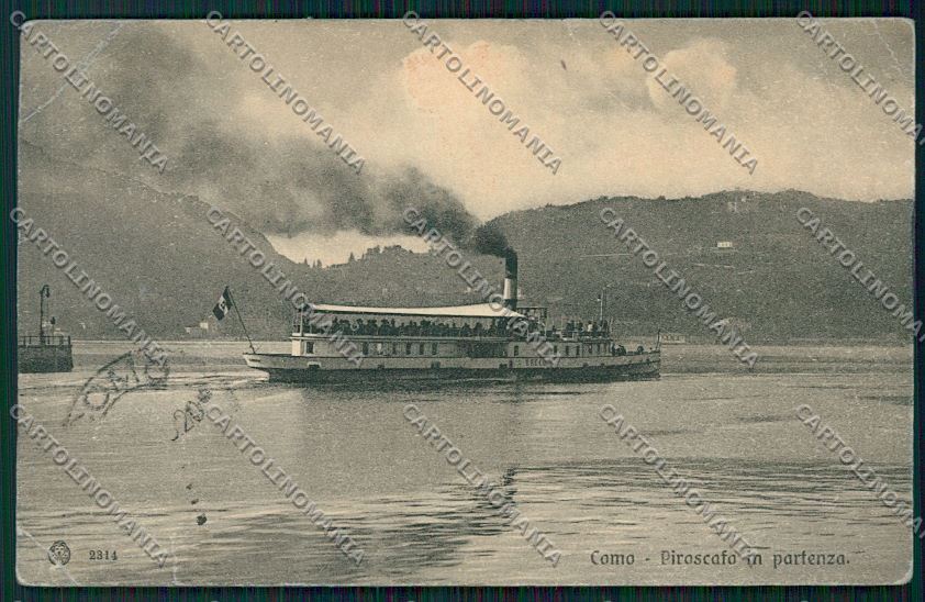 Como Città Battello PIEGHE cartolina QK2989 – fronte