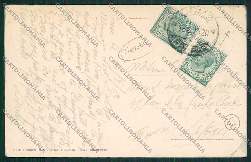Como Città Battello PIEGHE cartolina QK2989 – retro