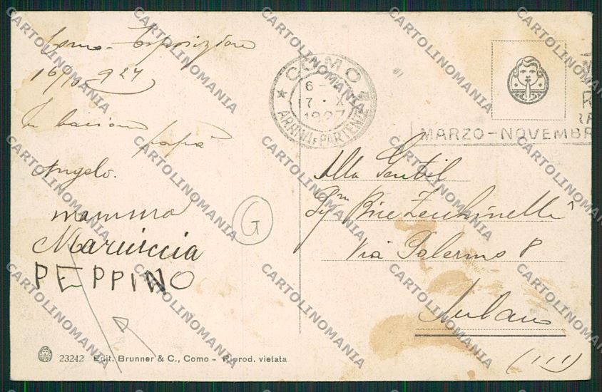 Como Città Volta PIEGA cartolina QK3041 – retro