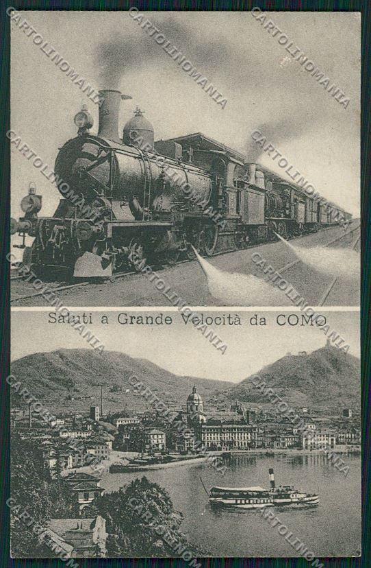 Como Città Saluti a Grande Velocità Treno ABRASA cartolina QK3069 – fronte
