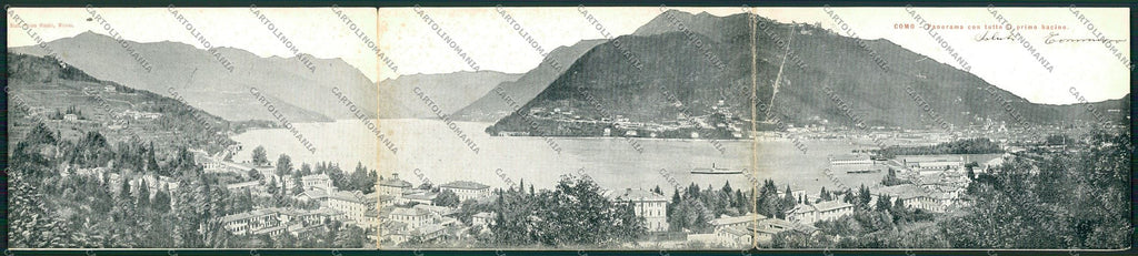 Como Città Tripla Panoramica cartolina QK3140 – fronte