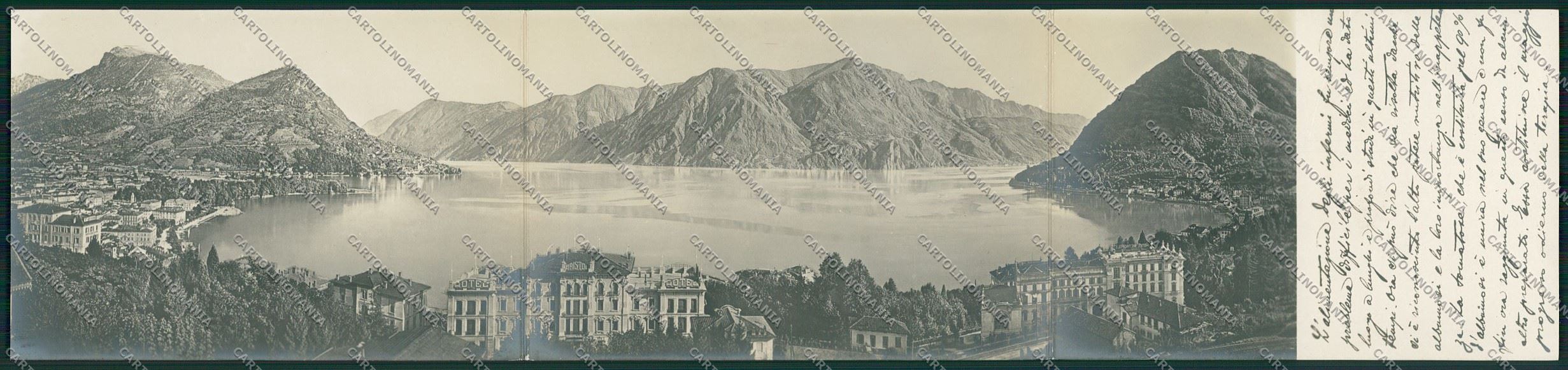Como Città Tripla Panoramica cartolina QK3142 – fronte