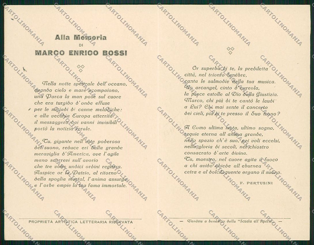 Como Città Doppia Marco Enrico Bossi cartolina QK3240 – retro