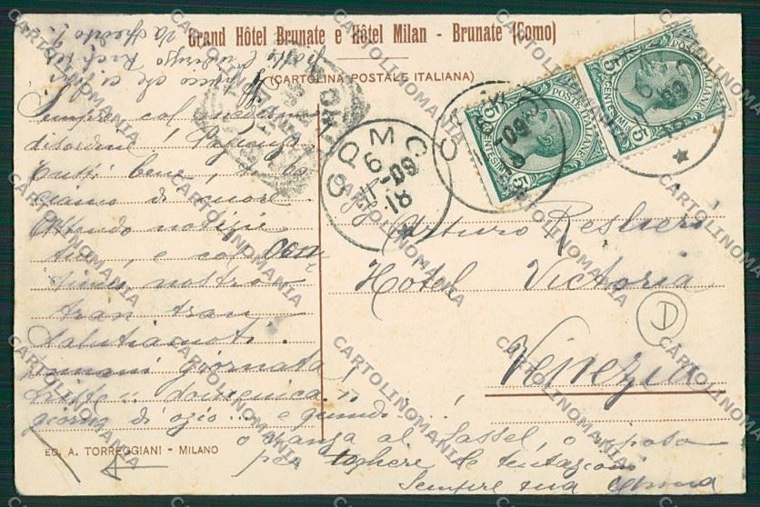 Como Brunate Funicolare PIEGA cartolina QK3384 – retro