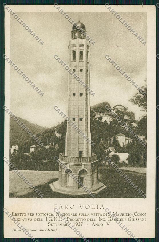 Como Brunate San Maurizio Faro Volta cartolina QK3415 – fronte
