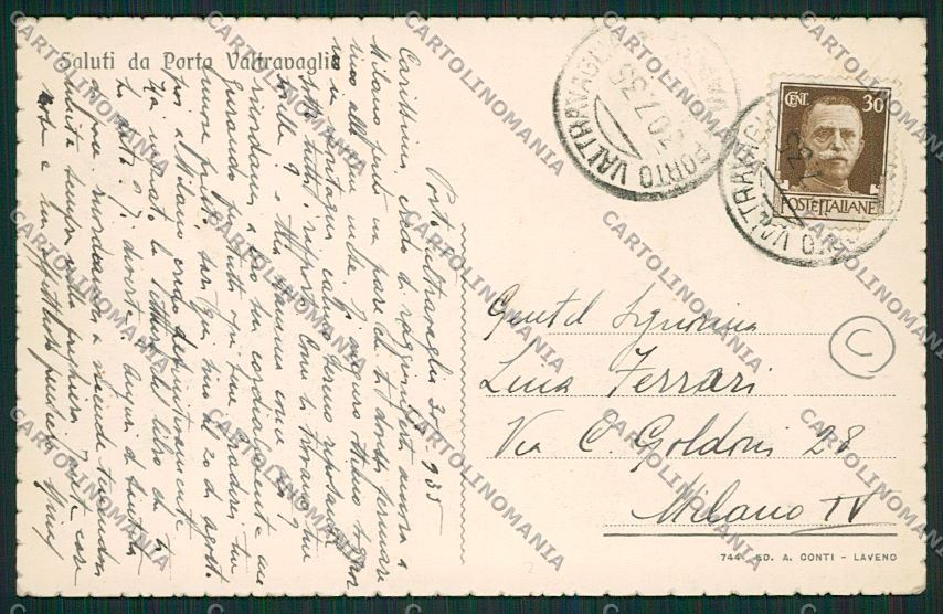 Varese Castelveccana Castello Porto Valtravaglia cartolina QK3474 – retro