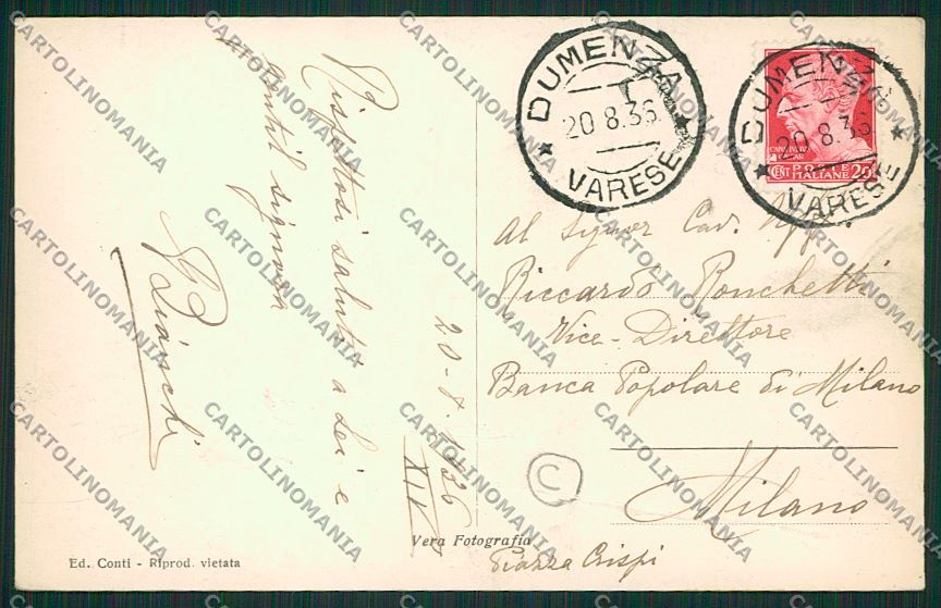 Varese Dumenza Foto cartolina QK3485 – retro