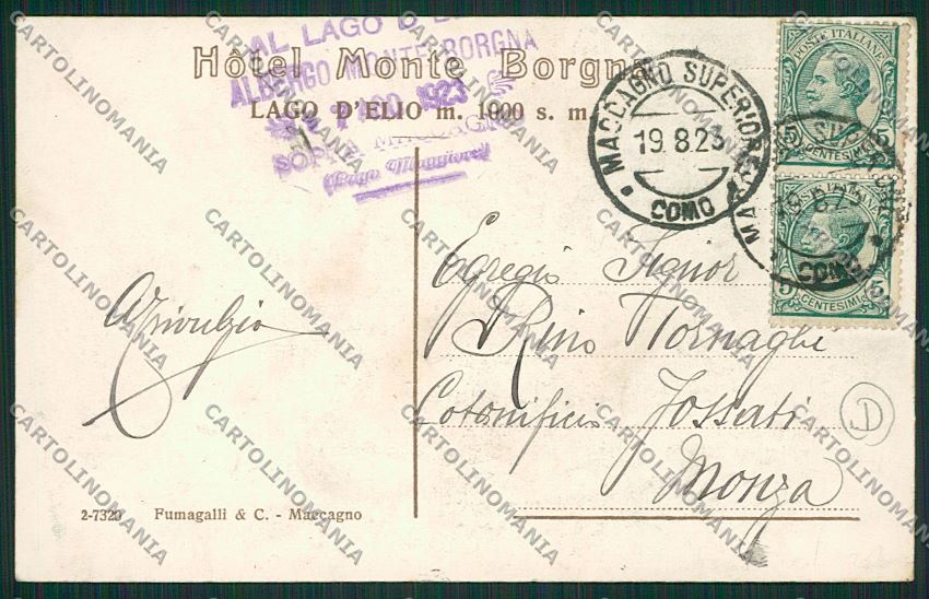 Varese Maccagno Lago d'Elio cartolina QK3496 – retro