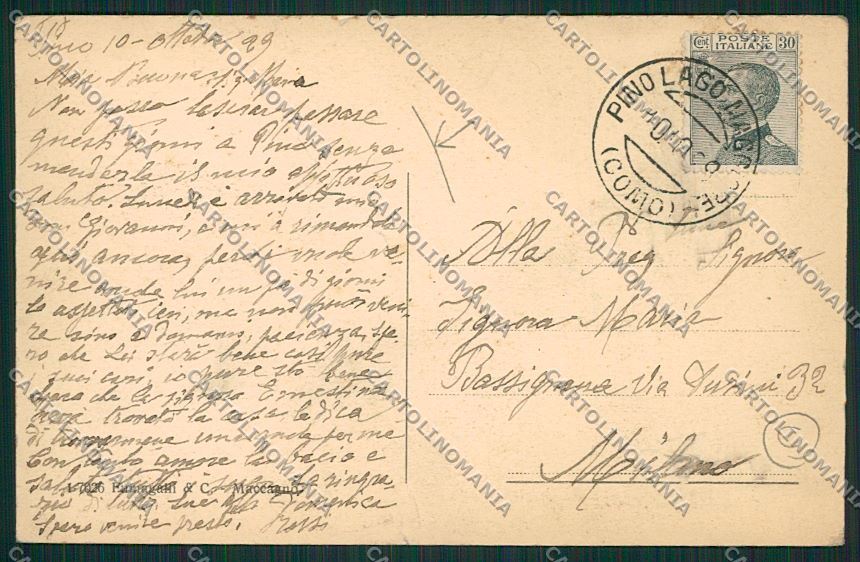 Varese Pino PIEGA cartolina QK3503 – retro