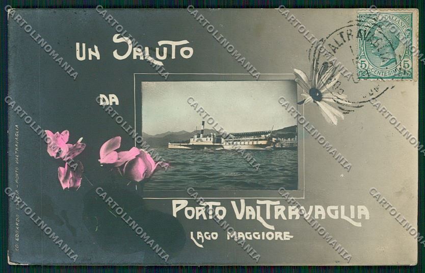 Varese Portovaltravaglia Battello Saluti da Foto cartolina QK3543 – fronte