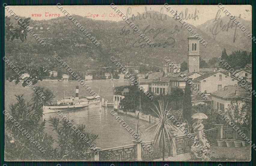 Como Torno Battello PIEGHINA cartolina QK3546 – fronte