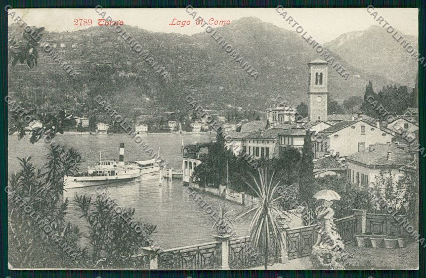 Como Torno Battello PIEGA cartolina QK3549 – fronte
