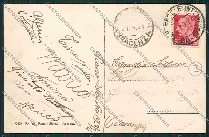 Como Castiglione d'Intelvi Piano delle Noci Auto ABRASA cartolina QK3558 – retro