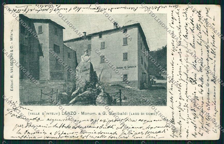 Como Lanzo d'Intelvi Garibaldi PIEGA cartolina QK3586 – fronte