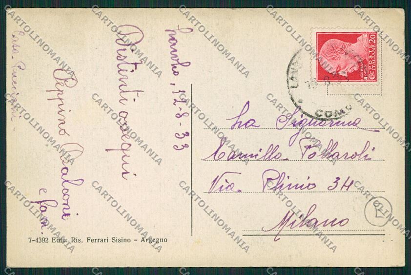 Como Lanzo d'Intelvi Piano delle Noci cartolina QK3592 – retro