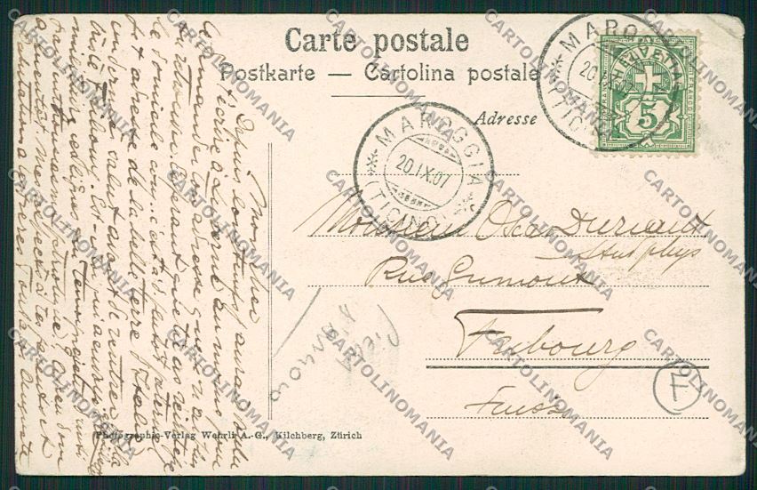 Como Porlezza Oria PIEGA D'ANGOLO cartolina QK3658 – retro