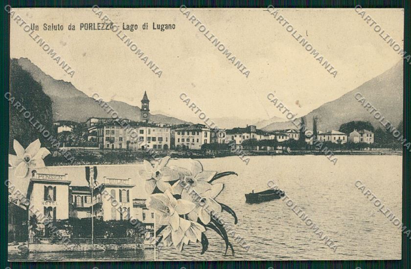 Como Porlezza PIEGA cartolina QK3665 – fronte