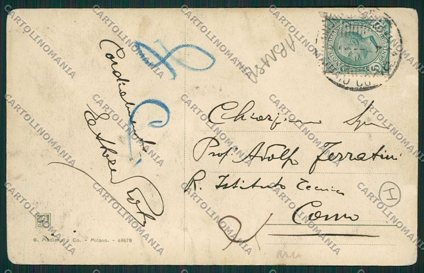 Como Porlezza Lucerna ABRASA cartolina QK3667 – retro