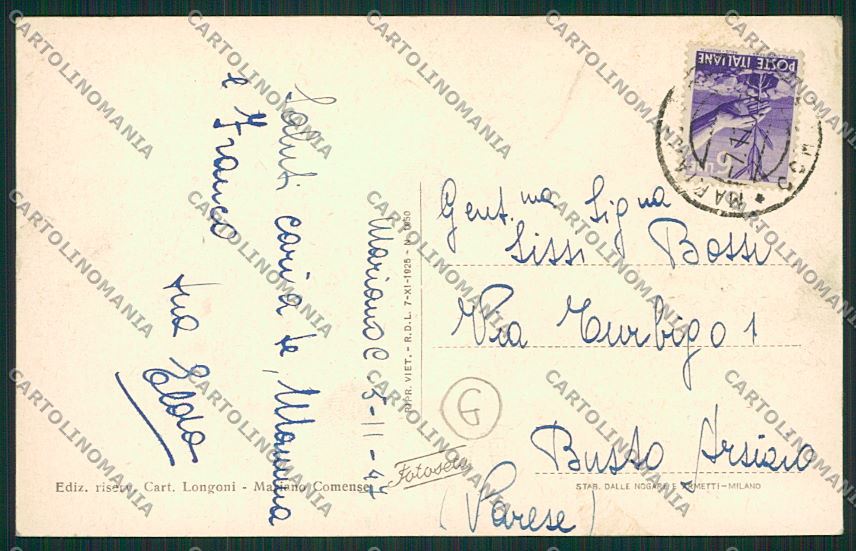 Como Mariano Comense cartolina QK3784 – retro