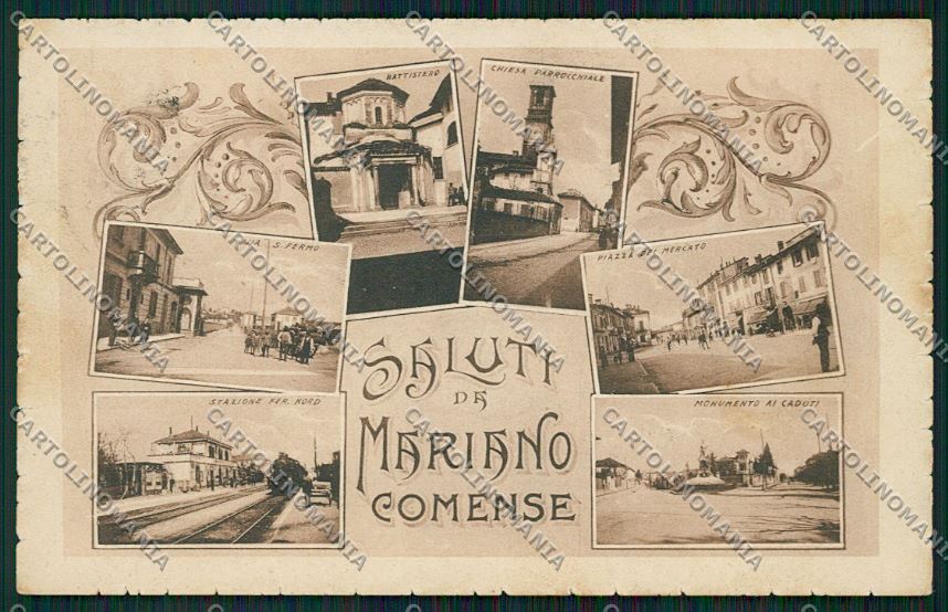 Como Mariano Comense Saluti da Stazione Treno cartolina QK3787 – fronte