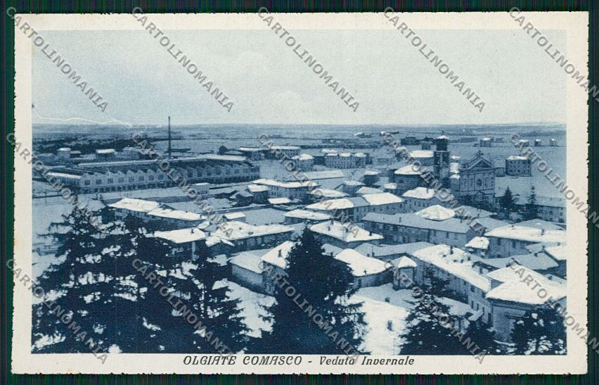 Como Olgiate Comasco Nevicata cartolina QK3805 – fronte